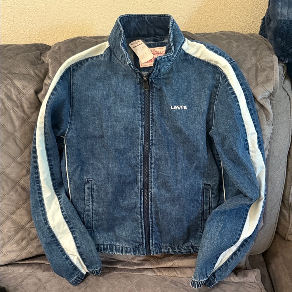 Levi's Blue Denim Jacket with White Stripe